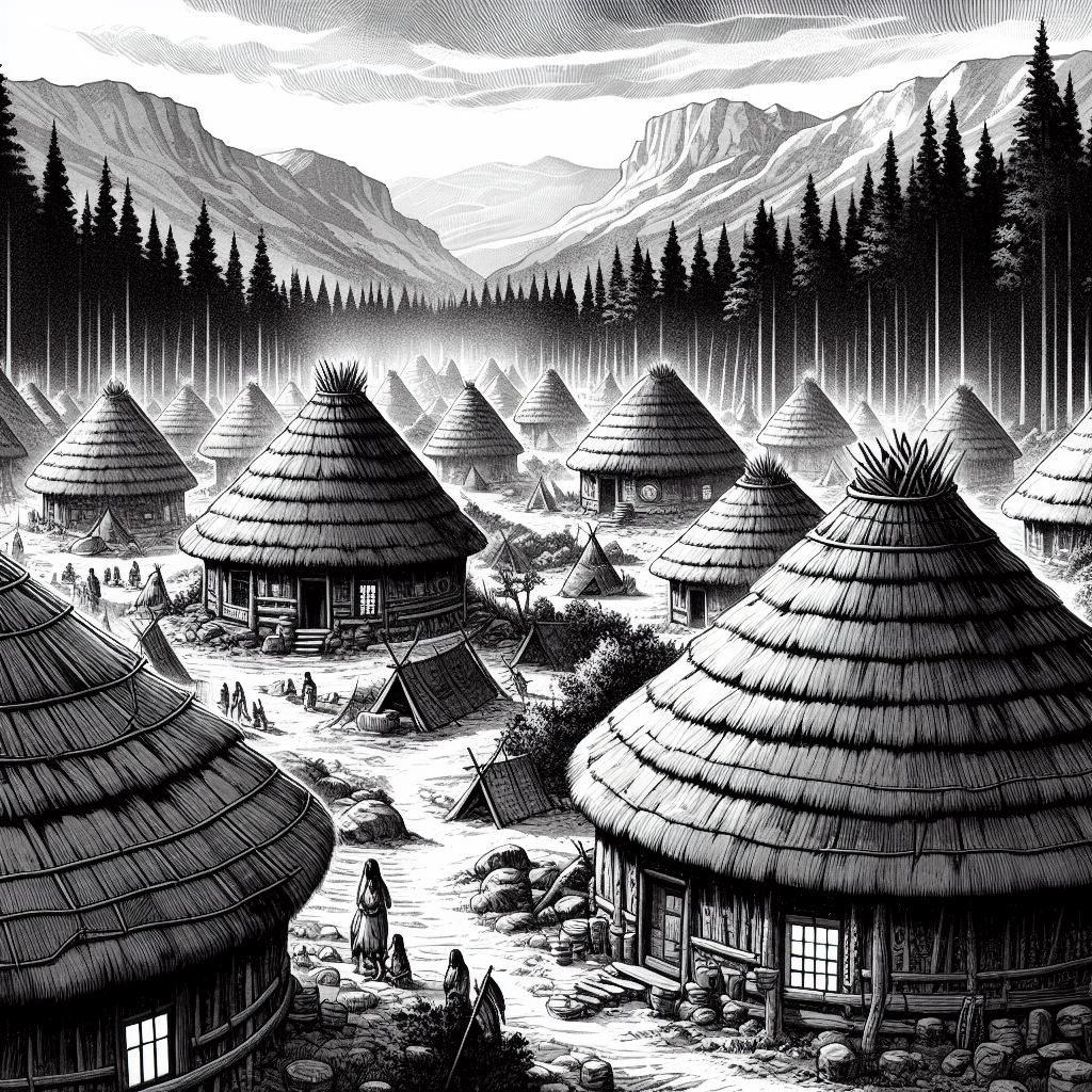Graphic of village